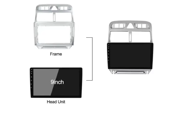 Peugeot 307 (2007-2016) 9"- Redukční rámeček A7187 pro autorádio 9"
