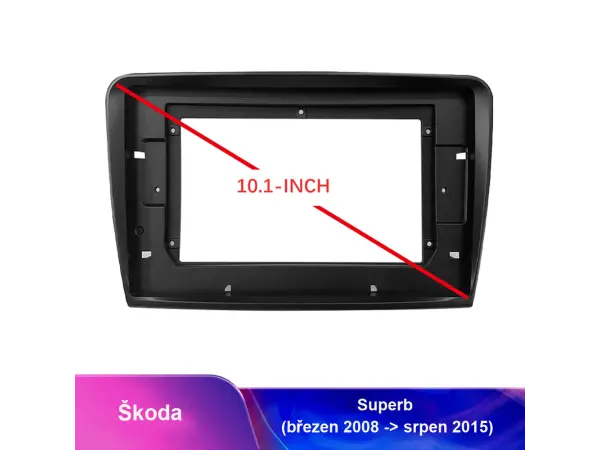 skoda superb 2 (3/08-8/15) 10,1"- redukcni ramecek a7159 pro autoradio 10.1"