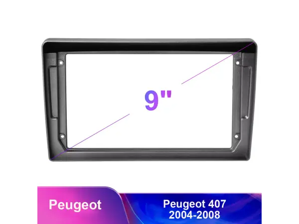 peugeot 407 (2004-2008) 9"- redukcni ramecek a7688 pro autoradio 9"  (stribrnosedy)
