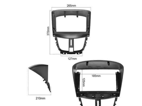 peugeot 207 (2009-2013) -redukcni ramecek a7210 pro autoradio 9"