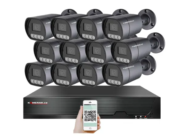 PoE IP 12 kamerov� set XM-1210B 4MPx, mikrofon, CZ menu