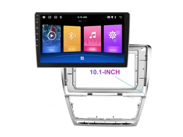 autoradio 10.1" lcd a2752 android 10 s rameckem pro skoda octavia ii 2007-2013 facelift