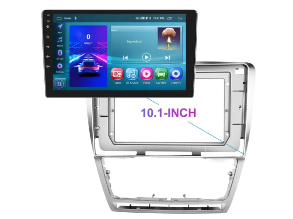 Autor�dio 10,1" LCD A3196 s r�me�kem pro �koda Octavia II 2009-2013 facelift