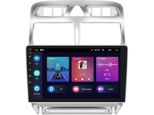 Autor�dio 9" LCD A3018 2GB+32GB Android 11 s r�me�kem pro Peugeot 307 2007-2016