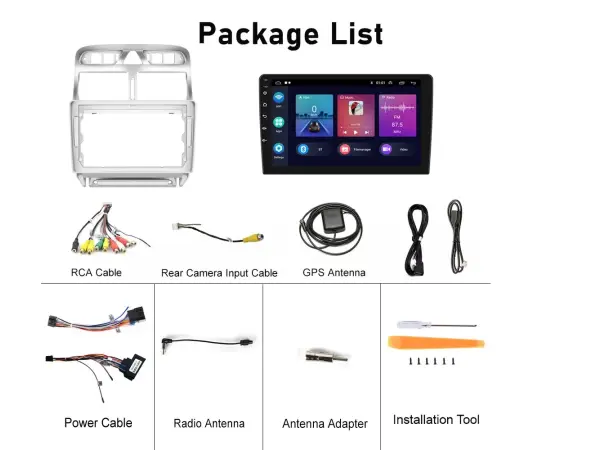 Autor�dio 9" LCD A3018 2GB+32GB Android 11 s r�me�kem pro Peugeot 307 2007-2016