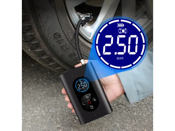 Dob�jec� kompresor W7448 s displejem pro pneumatiky