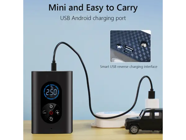 Dob�jec� kompresor W7448 s displejem pro pneumatiky