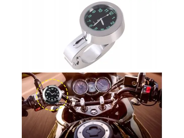 chopper hodiny s drzakem na riditka motocyklu chrom