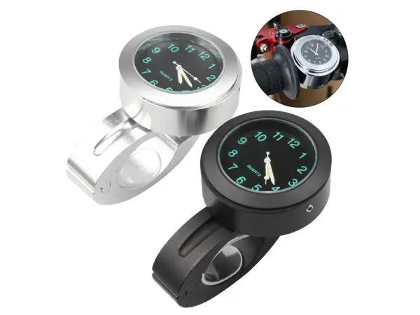 chopper hodiny s drzakem na riditka motocyklu chrom