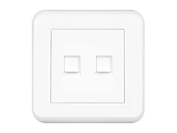 UNIC Z�suvka 2xRJ45 cat5 v r�me�ku, plast b�l�