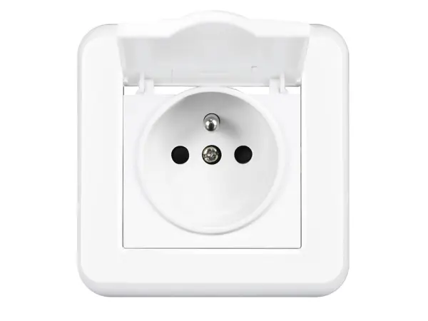 unic elektricka zasuvka 230v s krytem ip44, bila plast