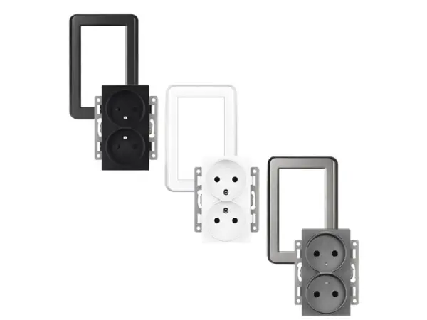 unic elektricka dvojzasuvka 2x230v bila plast