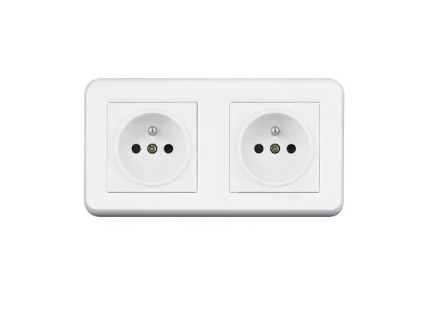 unic elektricka zasuvka 2*230v bila plast v ramecku 153mm