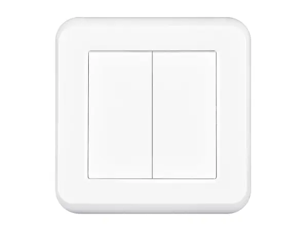 unic dvojvypinac stridavy-schodistovy c.5b 6+6 v ramecku 82mm, plast bily