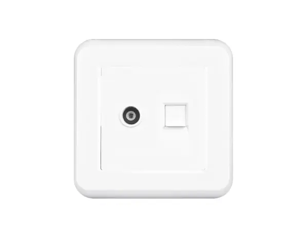 UNIC datov� z�suvka TV + RJ45 cat5  v r�me�ku, plast b�l�