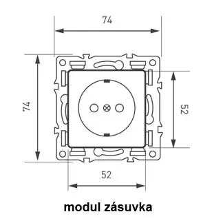 UNIC Elektrick� z�suvka 230V+USB+USB C 5V/2,1A v�etn� r�me�ku, plast �ern�