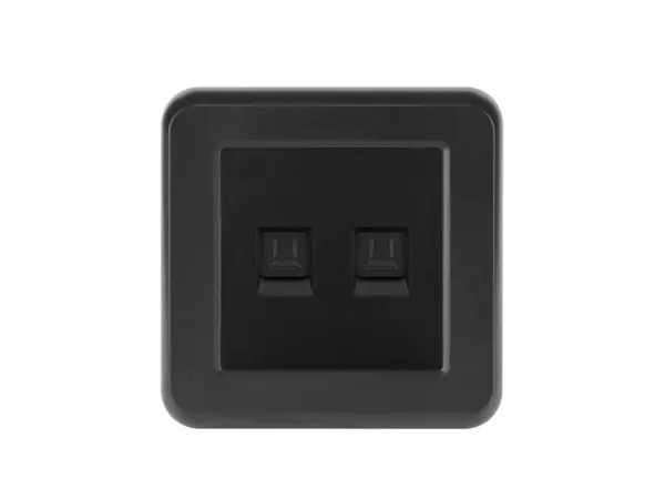 UNIC Zásuvka 2xRJ45 cat6 v rámečku, plast černý