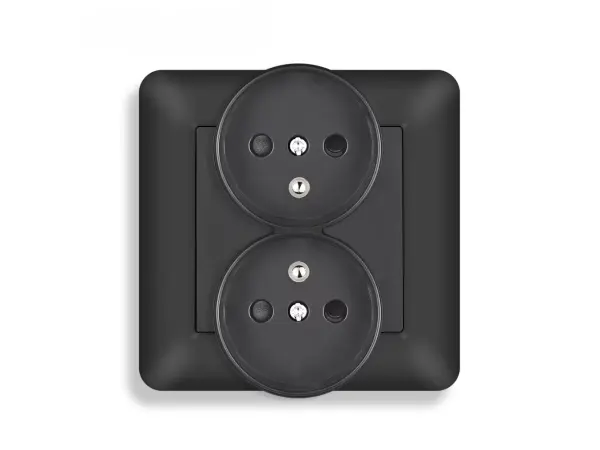 unic elektricka dvojzasuvka 2x230v cerna plast