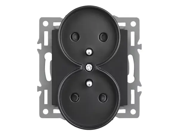 unic elektricka dvojzasuvka 2x230v cerna plast