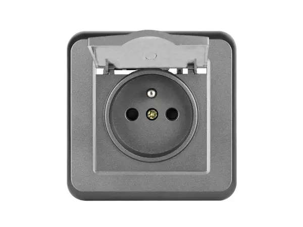 UNIC Elektrick� z�suvka 230V s krytem, �ed� plast