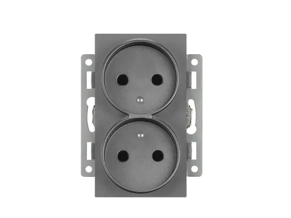 unic elektricka dvojzasuvka 2x230v seda plast