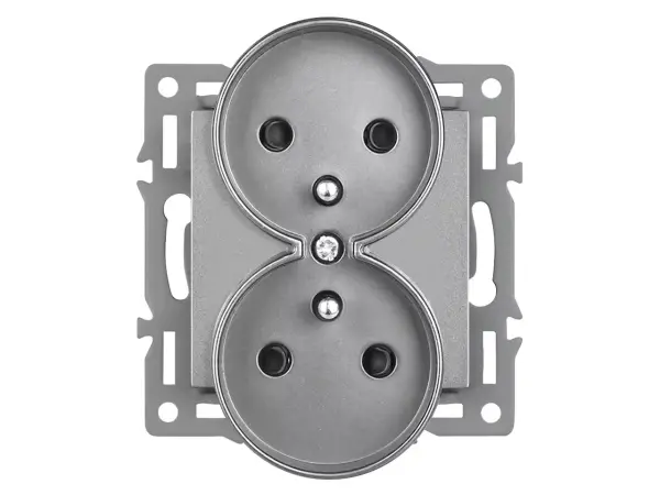 unic elektricka dvojzasuvka 2x230v seda plast