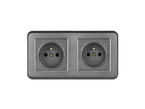 UNIC Elektrick� z�suvka 2*230V �ed� plast v r�me�ku 153mm