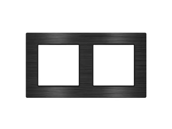 unic elektricka zasuvka 2x230v+2xusb 5v/2.1a v ramecku 153mm slitina hliniku cerna