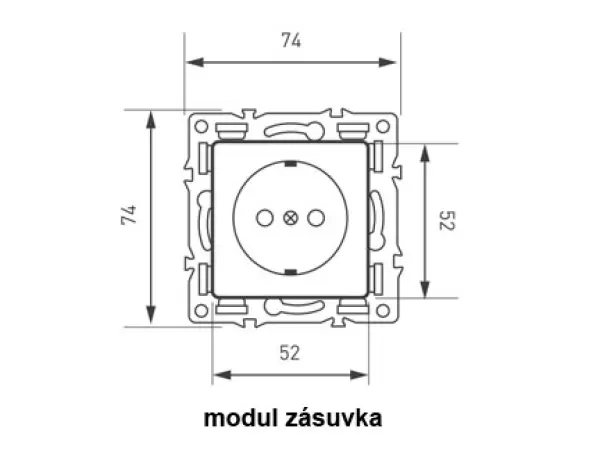UNIC modul MDZ230USB25V z�suvka 230V+2*USB �ed� do r�me�ku 82mm