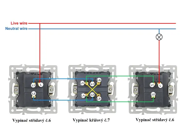 UNIC modul MDV02 vyp�na� st��dav�-schodi��ov� �.6,�ed� pro r�me�ek 82mm