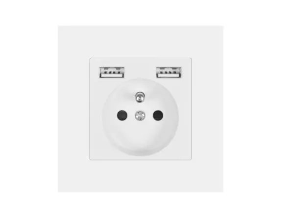 SRAN Elektrick� z�suvka 230V+2*USB 5V/2.1A plast b�l�