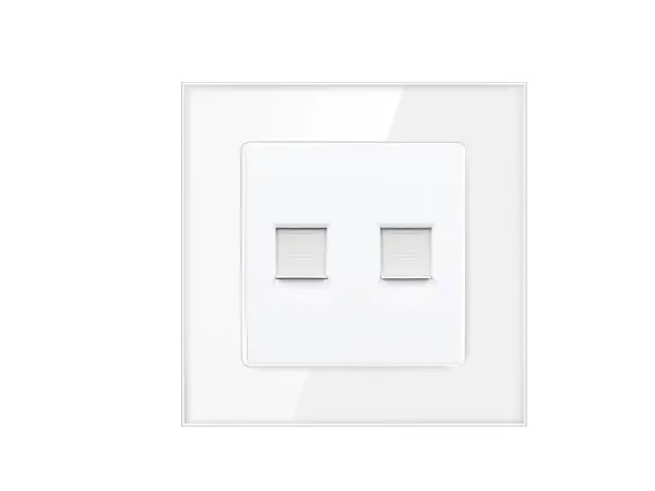 sran zasuvka 2xrj45 v ramecku, sklo bila
