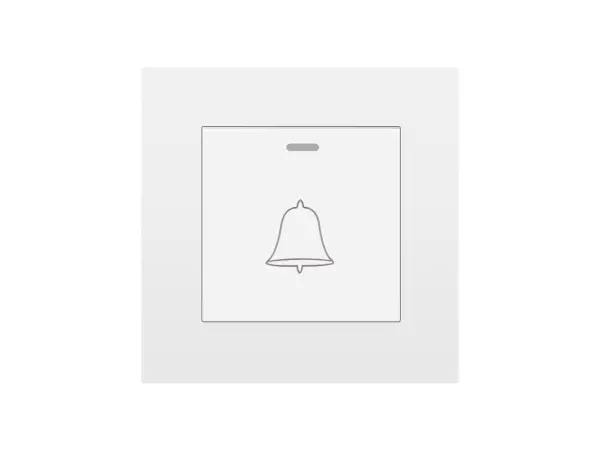 sran zvonkove tlacitko v ramecku, plast bily