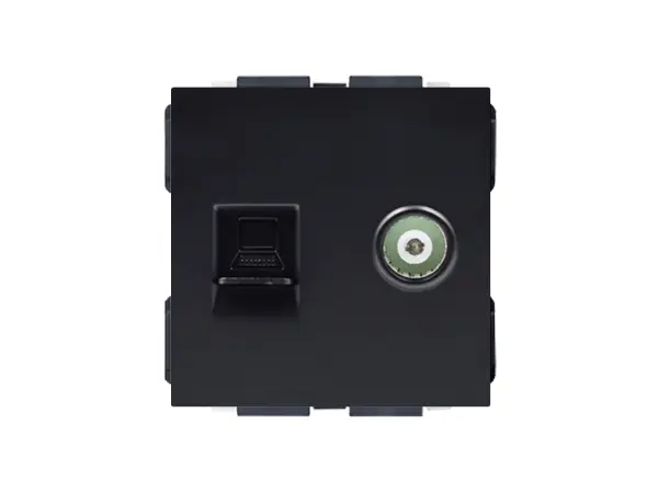 sran cerny modul mdnrj45+tv zasuvka rj45+tv do ramecku