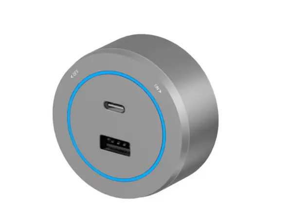 VoltLine z�suvkov� modul USB+USB-C �ed� (68x30mm) pro n�st�nn� li�ty