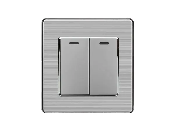 sran 2vypinac sedy, vcetne ramecku z nerez oceli