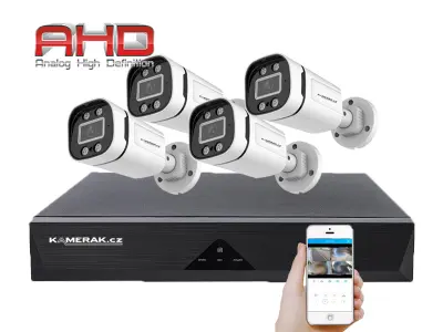 4 kamerov� AHD set AHD WN4-59E s mic. 5Mpx