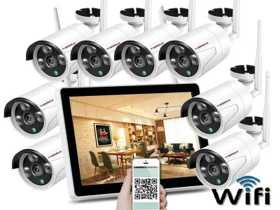 Bezdr�tov� 8 kamerov� set WiFi WTU8-082A 11,6"LCD, 2MP, CZ menu