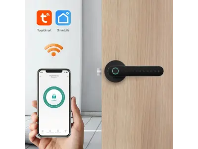Tuya Smart Dve�n� z�mek s �te�kou otisku prstu a Bluetooth PST-T8: Modern� zabezpe�en� pro v� domov