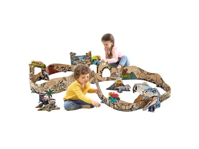Pap�rov� kartonov� dr�ha � Dinosau�� park (auto set)