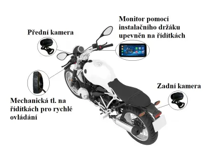 Multimedi�ln� monitor na motorku A3660 se z�znamem j�zdy, LCD 6.25"