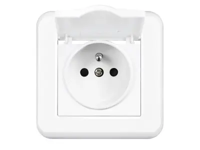 UNIC Elektrick� z�suvka 230V s krytem, b�l� plast