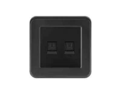 UNIC Z�suvka 2xRJ45 cat5 v r�me�ku, plast �ern�