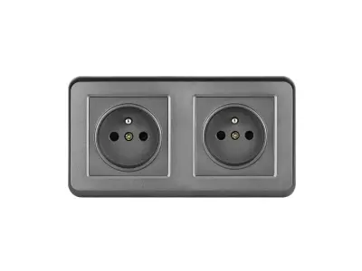 UNIC Elektrick� z�suvka 2*230V �ern� plast v r�me�ku 153mm