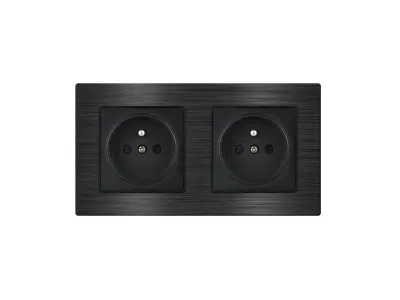 UNIC Elektrick� z�suvka 2*230V v r�me�ku 153mm slitina hlin�ku �ern�