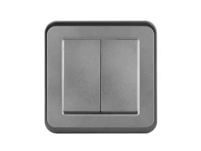 UNIC Dvojvyp�na� lustrov� s�riov� �.5 v r�me�ku 82mm, plast �ed�