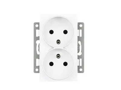 modul dvojz�suvka MDDZ230V Z�suvka 2x230V 16A, plast b�l� pro r�me�ek 122mm