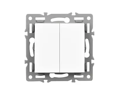 UNIC modul MD2V02 dvojvyp�na� st��dav� �.5B 6+6, plast b�l� pro r�me�ek 82mm