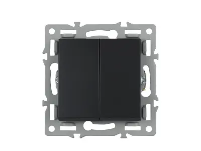 modul MD2V02 dvojvyp�na� st��dav� �.5B 6+6, plast �ern� pro r�me�ek 82mm