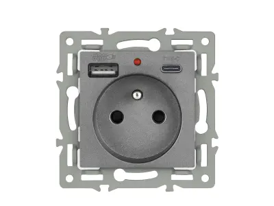 modul z�suvka MDZ230USB+C5V �ed� do r�me�ku 82mm